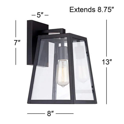 Arrington 13" High Glass and Mystic Black Wall Sconce Set of 2 John Timberland