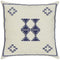 Aztec Cream and Indigo Wool 20" Square Accent Pillow Vision