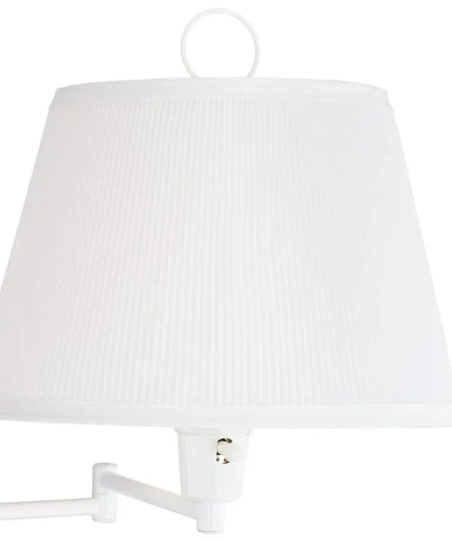 Barnes and Ivy Amelie White Swing Arm Plug-In Wall Lamps Set of 2 Barnes and Ivy
