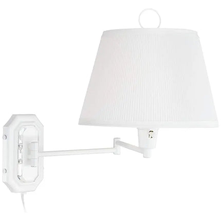 Barnes and Ivy Amelie White Swing Arm Plug-In Wall Lamps Set of 2 Barnes and Ivy