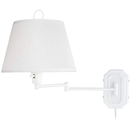 Barnes and Ivy Amelie White Swing Arm Plug-In Wall Lamps Set of 2 Barnes and Ivy