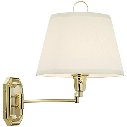 Barnes and Ivy Fredericks Traditional Brass Plug-In Wall Lamps Set of 2 Barnes and Ivy