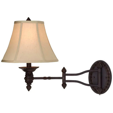 Barnes and Ivy Godia Bronze Plug-In Swing Arm Wall Lamps Set of 2 Barnes and Ivy