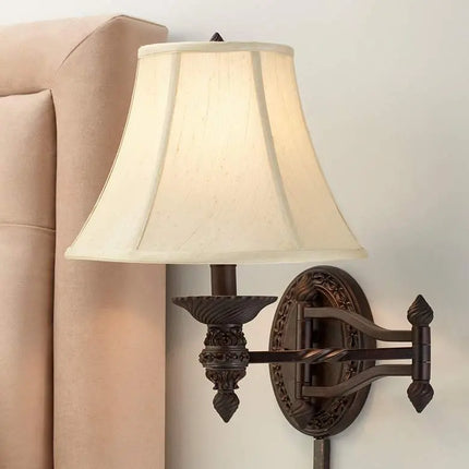 Barnes and Ivy Godia Bronze Plug-In Swing Arm Wall Lamps Set of 2 Barnes and Ivy