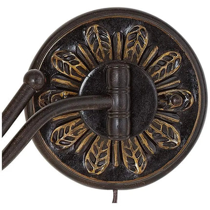 Barnes and Ivy Rosslyn Bronze Plug-In Swing Arm Wall Lamps Set of 2