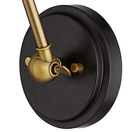 Barnes and Ivy Sania Black and Antique Brass Swing Arm Wall Lamps Set of 2 Barnes and Ivy