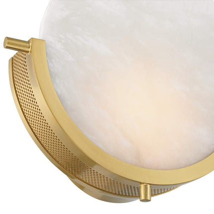 Barranco 9 1/2" High Warm Gold Alabaster LED Wall Sconce Set of 2