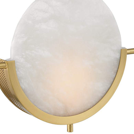 Barranco 9 1/2" High Warm Gold Alabaster LED Wall Sconce Set of 2