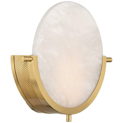 Barranco 9 1/2" High Warm Gold Alabaster LED Wall Sconce Set of 2