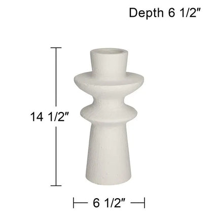Baust 14 1/2" High White Ceramic Tiered-Top Decorative Vase Studio 55D