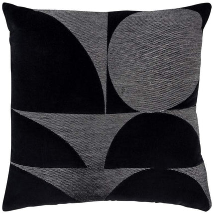 Black Geometric 20" x 20" Poly Filled Throw Pillow Vision