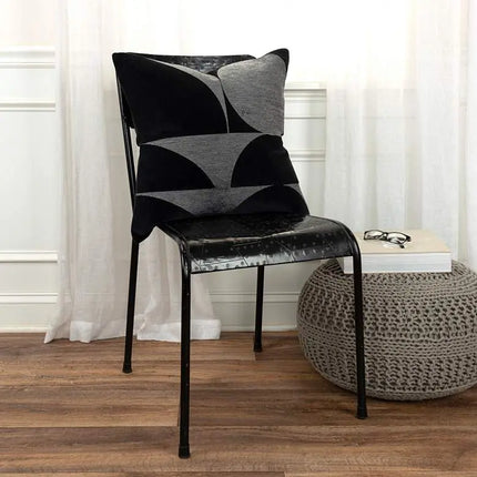 Black Geometric 20" x 20" Poly Filled Throw Pillow Vision