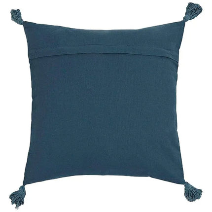 Blossom Blue Printed Cotton Tassel 20" Accent Cushion Vision