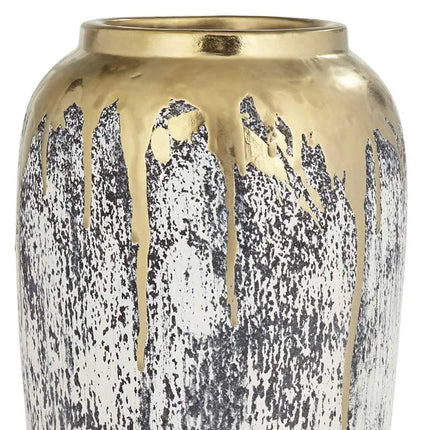 Blythe 14" High Matte Gold and Gray Decorative Vase Dahlia Studios