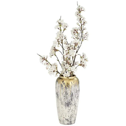 Blythe 14" High Matte Gold and Gray Decorative Vase Dahlia Studios