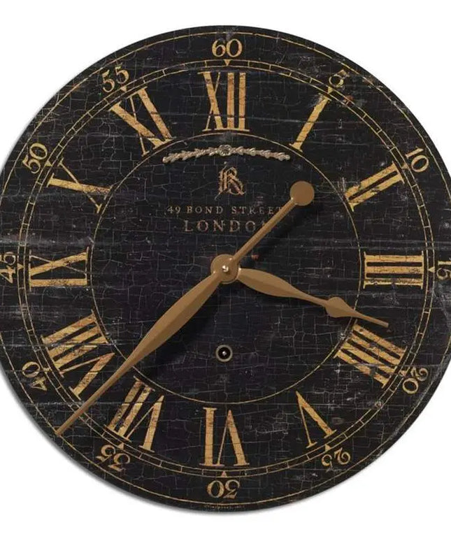 Bond Street Black 18" Wide Round Wall Clock Clock