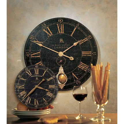 Bond Street Black 18" Wide Round Wall Clock Clock