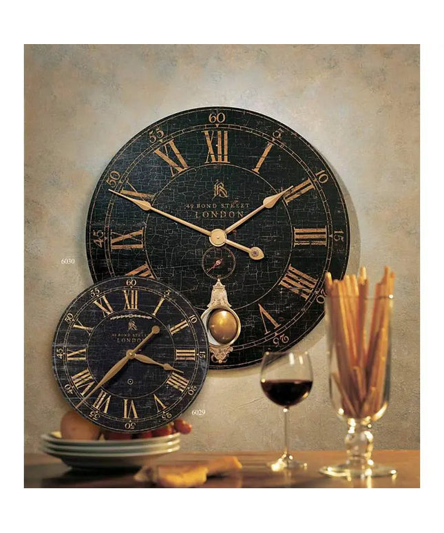 Bond Street Black 18" Wide Round Wall Clock Clock