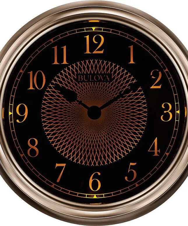Bulova Light Time Champagne 14" Round Wall Clock Clock