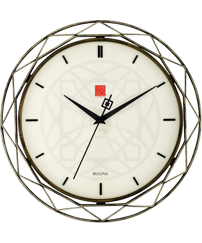 Bulova Luxfer Prism Aged Bronze 14" Round Wall Clock Clock