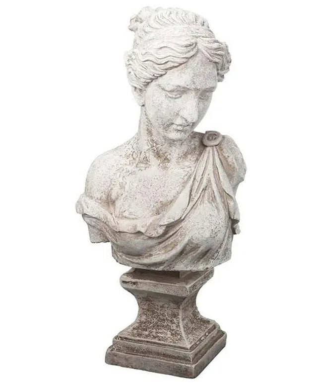 Bust of Women 22" High Antique White Statue