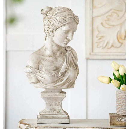 Bust of Women 22" High Antique White Statue Vienna Full Spectrum
