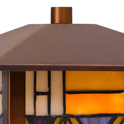 Cal Lighting 14" Bronze Tiffany-Style Mission Accent Table Lamp Cal Lighting