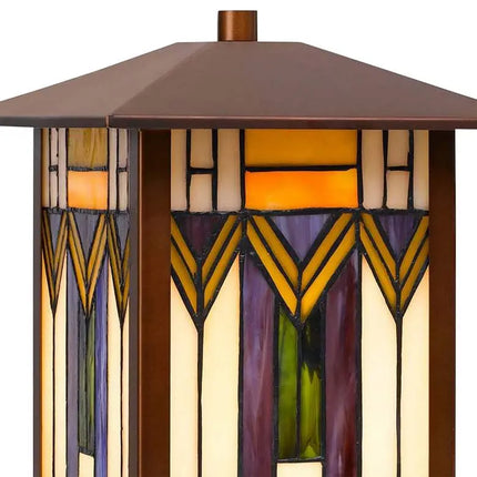 Cal Lighting 14" Bronze Tiffany-Style Mission Accent Table Lamp Cal Lighting