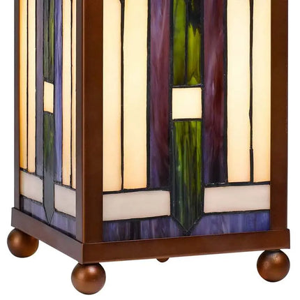 Cal Lighting 14" Bronze Tiffany-Style Mission Accent Table Lamp Cal Lighting