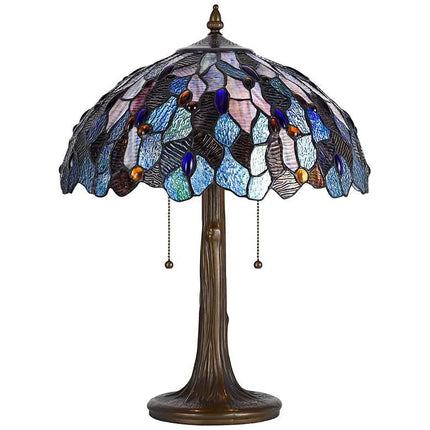 Cal Lighting 22 1/2" Antique Brass and Blue Glass Accent Lamp Cal Lighting