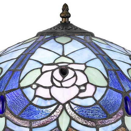 Cal Lighting Cobalt Blue Flower 19 3/4" Tiffany-Style Night Light Lamp Cal Lighting