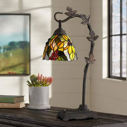 Cal Lighting Cotulla 24" Vine and Leaf Tiffany-Style Glass Desk Lamp Cal Lighting
