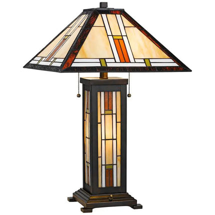 Cal Lighting Kelton 24 1/2" Tiffany-Style Glass Night Light Table Lamp Cal Lighting