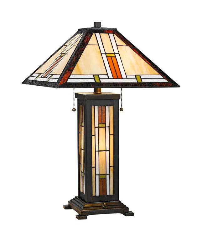 Cal Lighting Kelton 24 1/2" Tiffany-Style Glass Night Light Table Lamp Cal Lighting