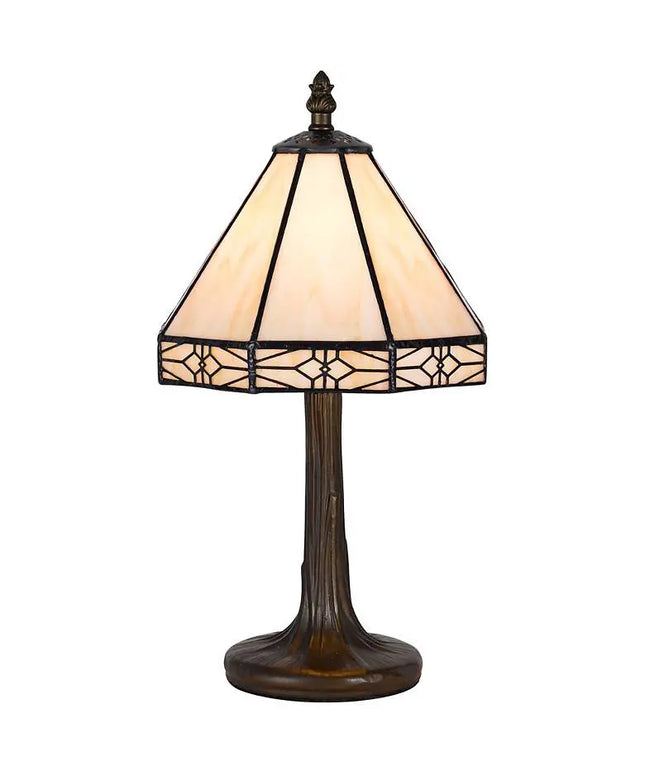Cal Lighting Mission Gallery 13 1/2" Brass Tiffany Style Accent Lamp