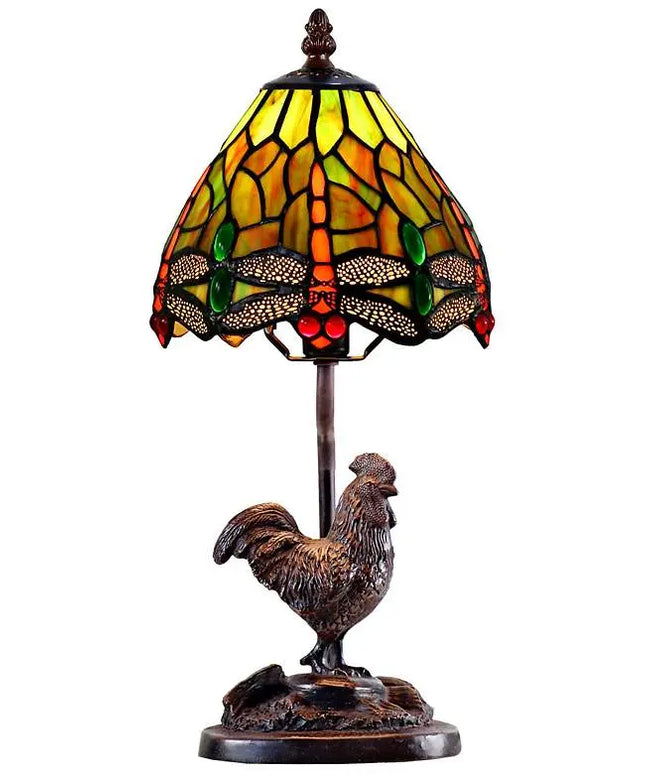 Callico Rooster 15" High Antique Bronze Accent Table Lamp Dale Tiffany