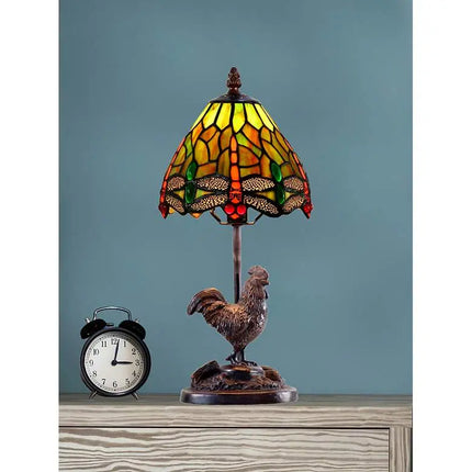 Callico Rooster 15" High Antique Bronze Accent Table Lamp Dale Tiffany