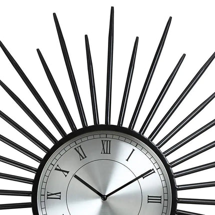 Castallia Black 28" Round Metal Sunburst Wall Clock Clock