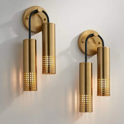 Celine 16" High Warm Gold 2-Light Wall Sconce Set of 2 360 Lighting