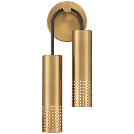 Celine 16" High Warm Gold 2-Light Wall Sconce Set of 2 360 Lighting