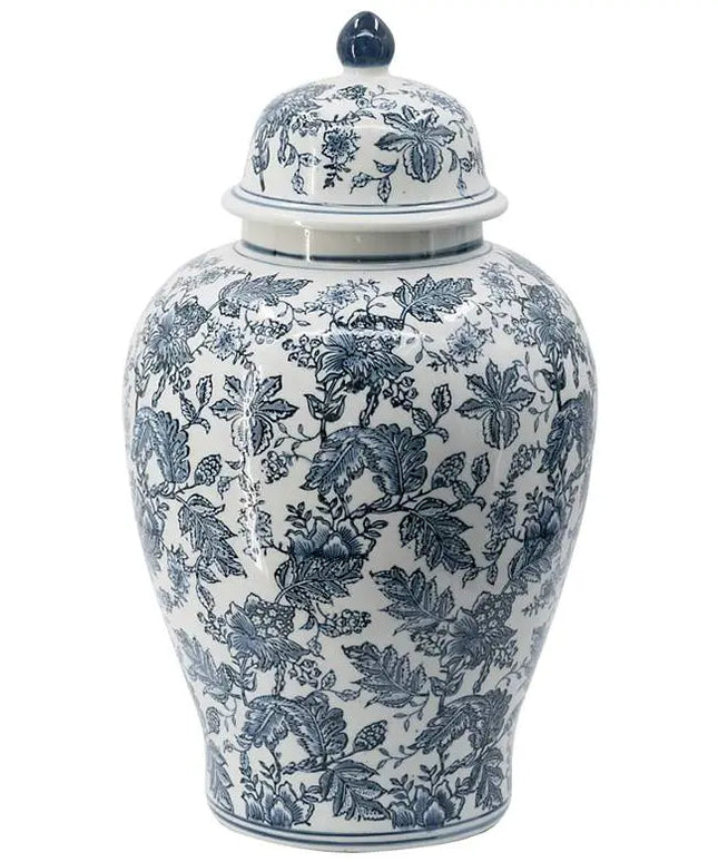 Chinoiserie 23 1/4" High Blue and White Ginger Jar with Lid Franklin Iron Works
