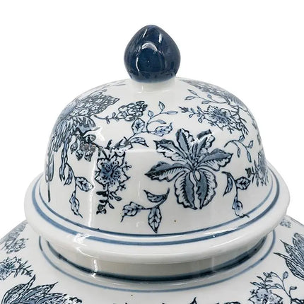Chinoiserie 23 1/4" High Blue and White Ginger Jar with Lid Franklin Iron Works