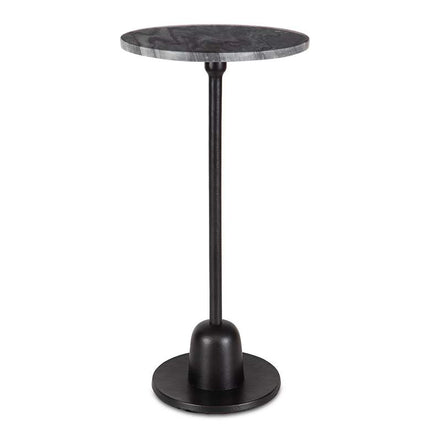 Cinnabar Road Arlo 12" Wide Matte Black Round Accent Table