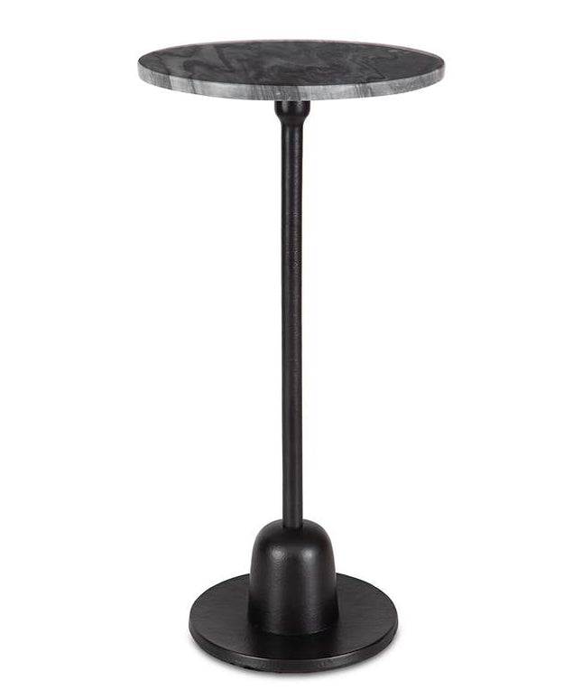 Cinnabar Road Arlo 12" Wide Matte Black Round Accent Table