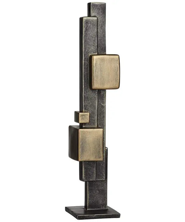 Cityscape 16 1/4" High Antique Brass Decorative Sculpture