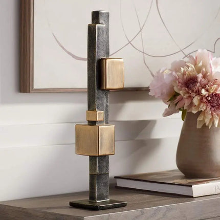 Cityscape 16 1/4" High Antique Brass Decorative Sculpture Quoizel