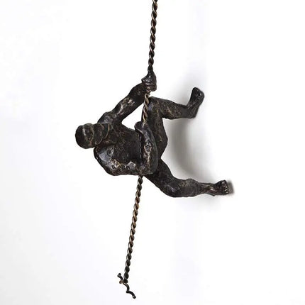 Climbing Man 42" High Bronze Metal Wall Sculpture Quoizel