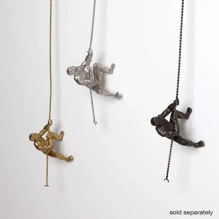 Climbing Man 42" High Bronze Metal Wall Sculpture Quoizel