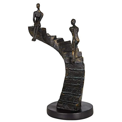 Climbing Stairs 13 3/4" High Bronze Sculpture Vienna Full Spectrum