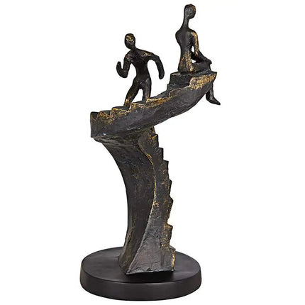 Climbing Stairs 13 3/4" High Bronze Sculpture Vienna Full Spectrum